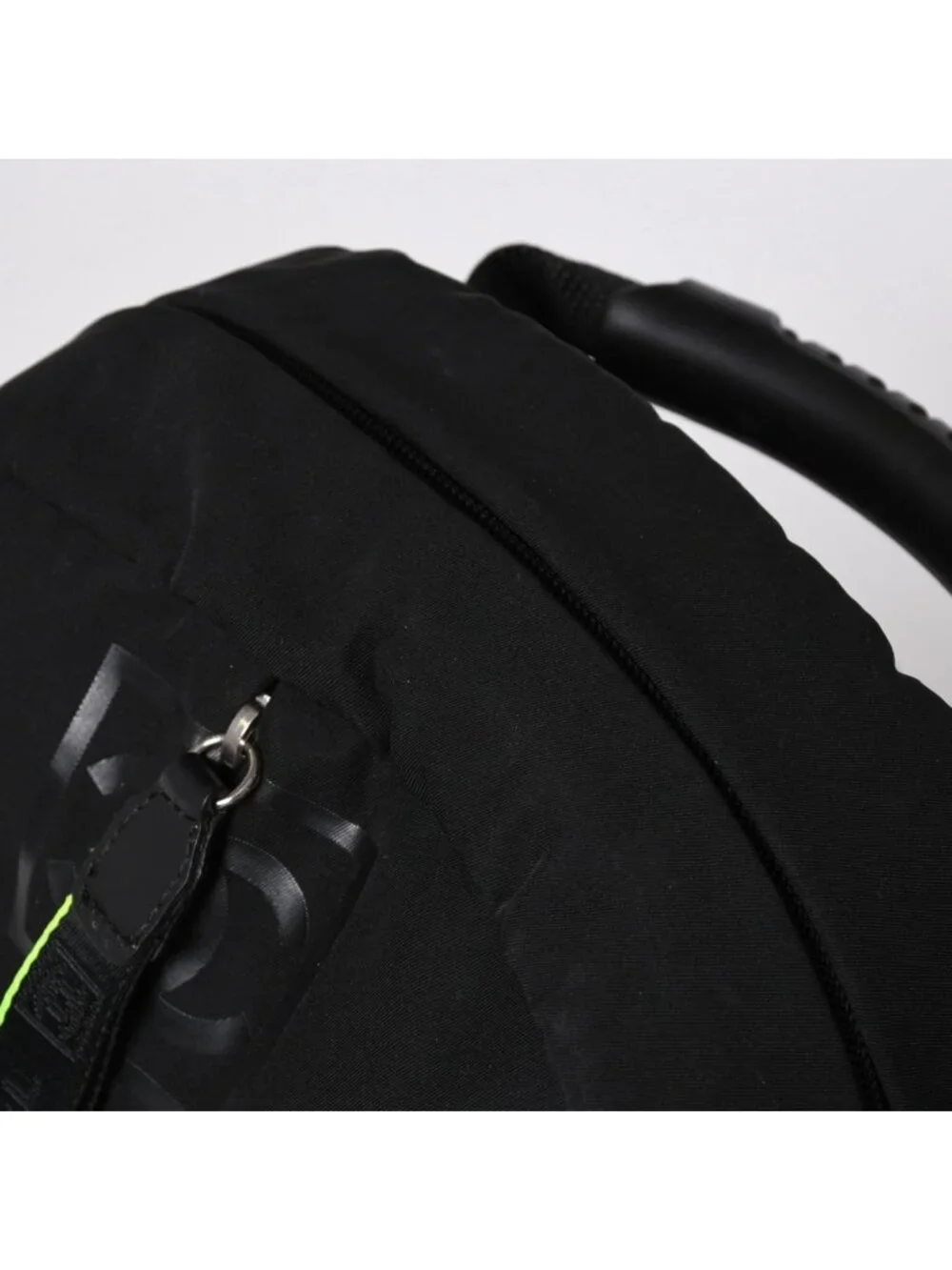 Chanel Sports Line Backpack Black Lime Green Nylon Leather